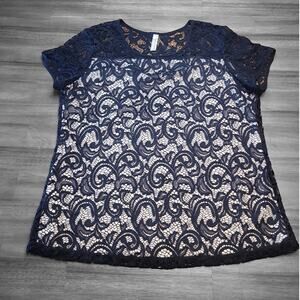 PerSeption Concept Black Lace Top Cottagecore Romantic Whimsigoth Witchy XL